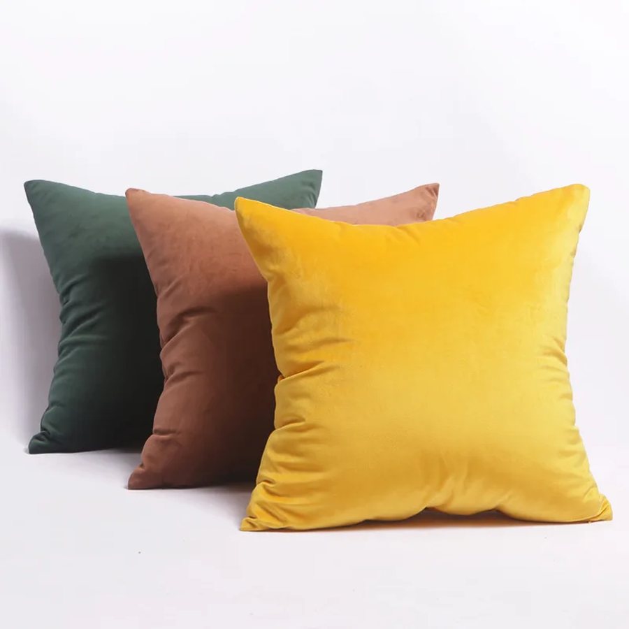 Housse de coussin en velours doux