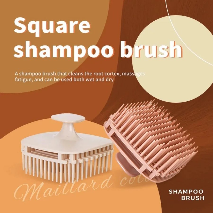 Brosse à shampoing carrée en silicone
