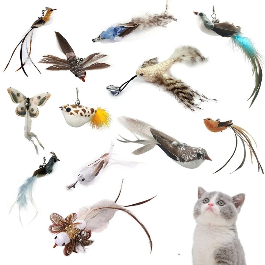 Canne à plumes pour chat avec clochette