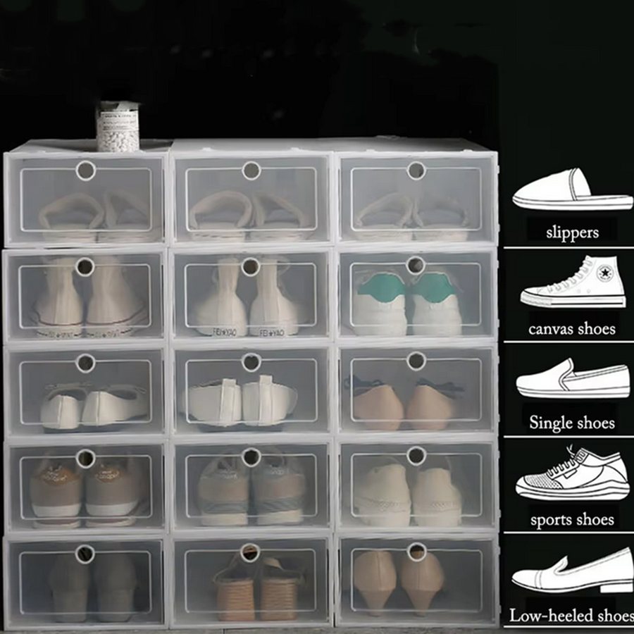 Boîtes à chaussures transparentes empilables