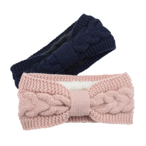 Bandeau tricoté doublé pour l'hiver
