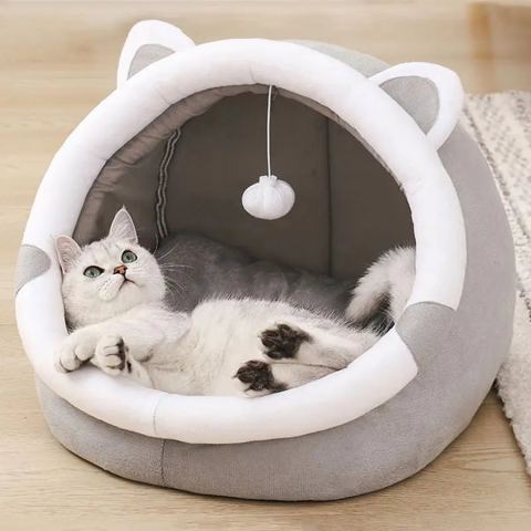 Niche douillette à oreilles de chat