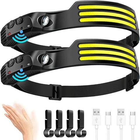 Lampe frontale LED rechargeable à capteur