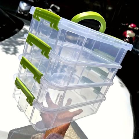 Boîte de rangement transparente à 4 étages